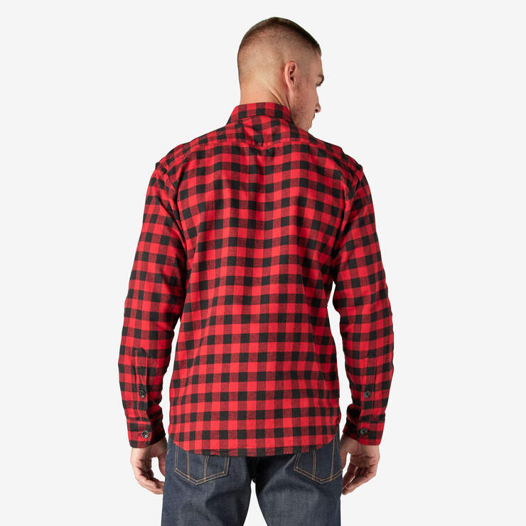 Dickies 1922 Buffalo Check Flannel Shirt - Red Plaid (BRP) image number 2