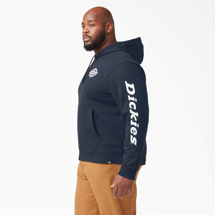 Logo Sleeve Fleece Hoodie - Dark Navy (DN) image number 6