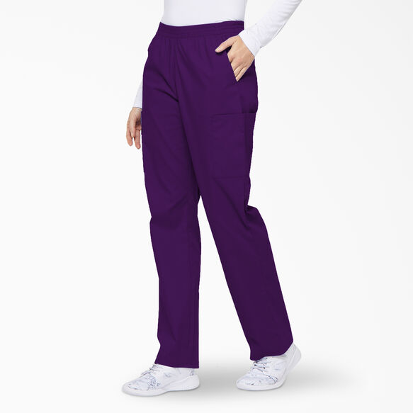 Women&#39;s EDS Signature Tapered Leg Cargo Scrub Pants - Purple Eggplant &#40;EGG&#41;