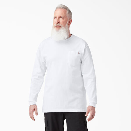 Heavyweight Long Sleeve Pocket T-Shirt - White &#40;WH&#41;