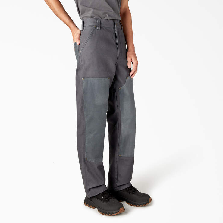 Lucas Waxed Canvas Double Knee Pants - Charcoal Gray (CH) image number 4