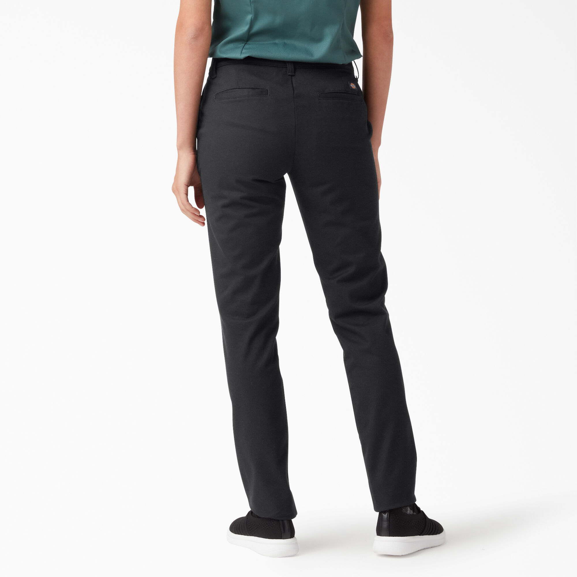 Skinny leg cheap black trousers womens