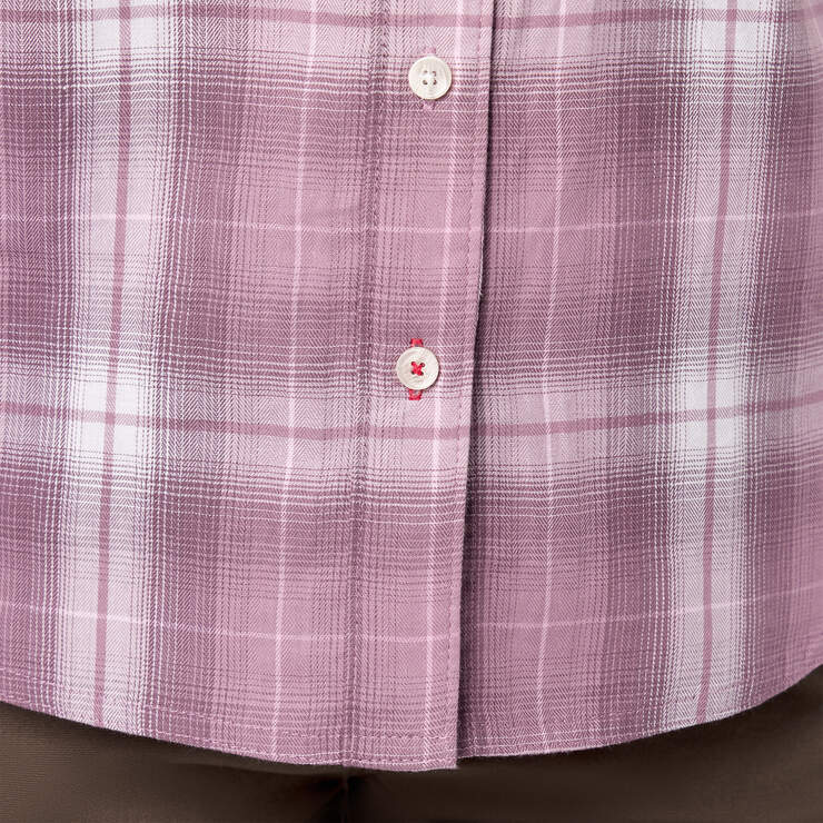 Women’s Plaid Woven Shirt - Lilac Herringbone Plaid (LPE) image number 8
