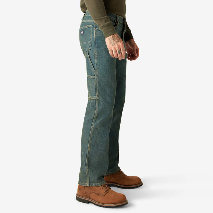 FLEX Relaxed Fit Carpenter Jeans - Heritage Tinted Khaki (THK) image number 4