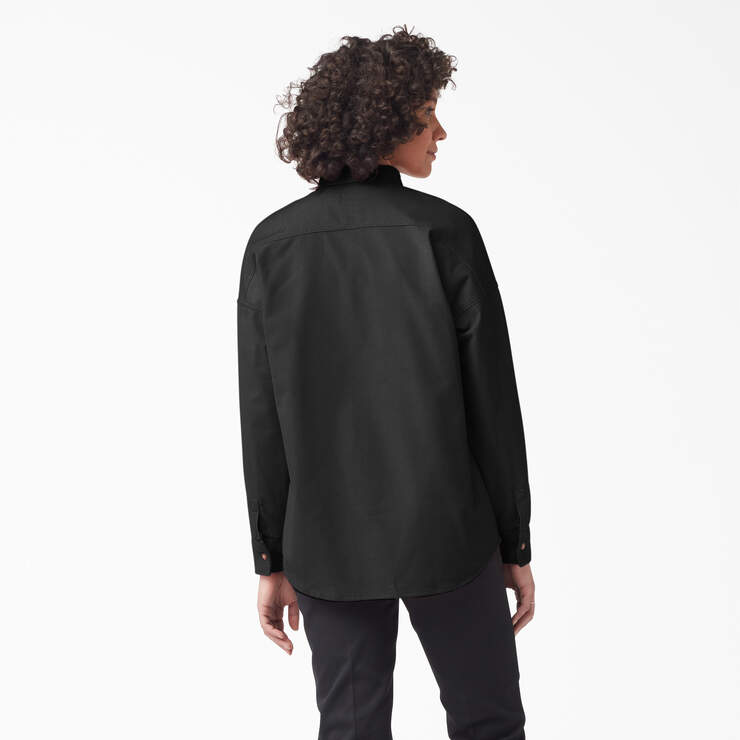 Women's Halleyville Oversized Corduroy Shirt - Black (BKX) image number 2