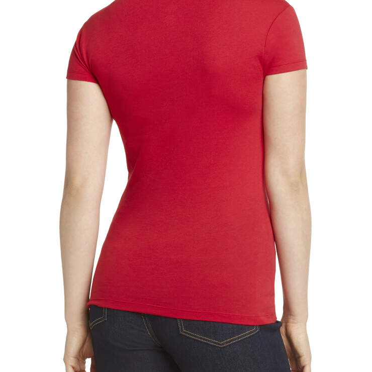 Dickies Girl Juniors' Short Sleeve V-Neck T-Shirt - Red (RD) image number 2