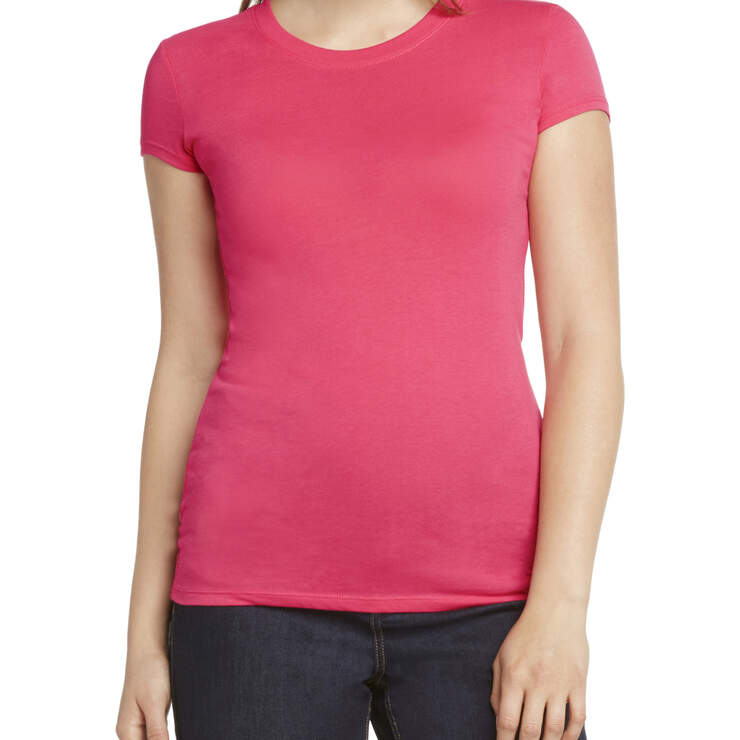 Dickies Girl Juniors' Short Sleeve Crew Neck T-Shirt - Lipstick Pink (LPS) image number 1