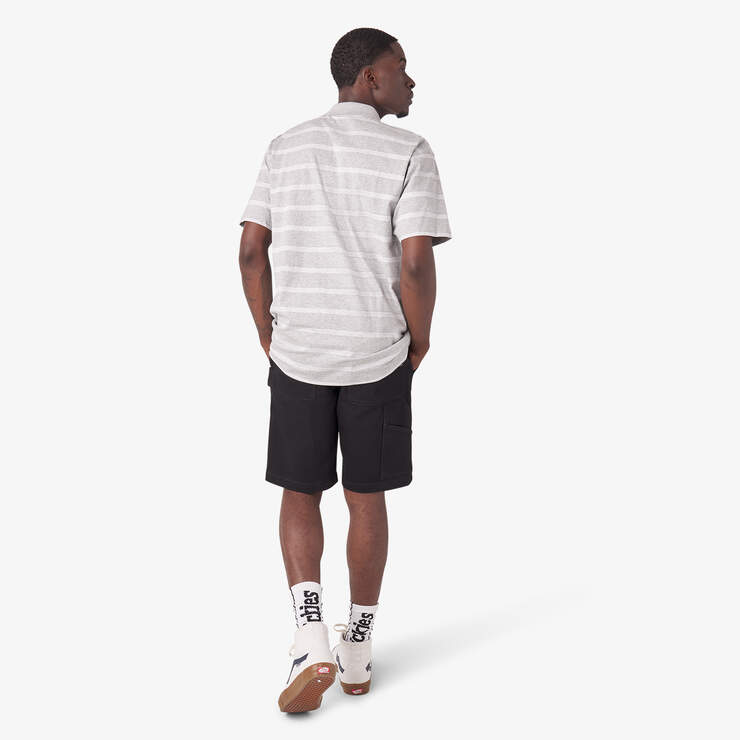 Dickies Skateboarding Striped Short Sleeve Polo - Heather Gray Stripe (HGT) image number 6