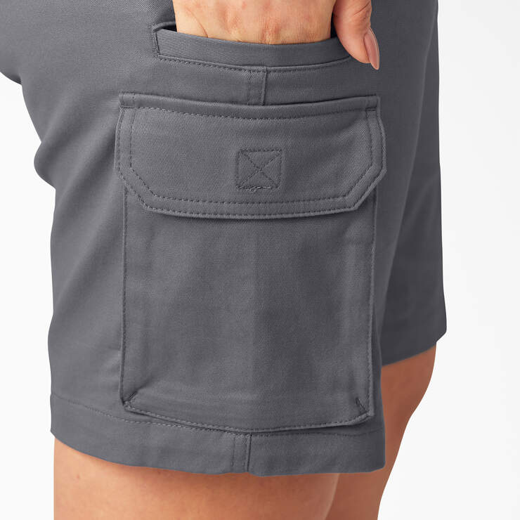 Women's Plus Relaxed Fit Cargo Shorts, 11" - Graphite Gray (GA) image number 6