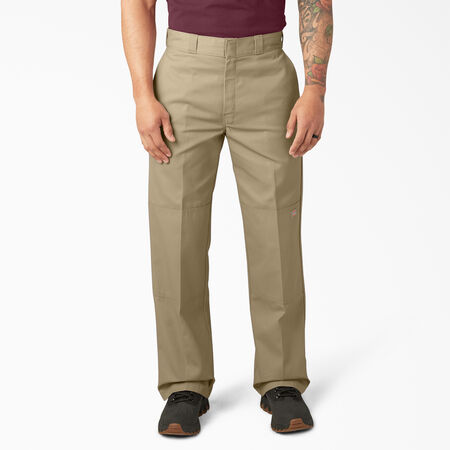 Loose Fit Double Knee Work Pants - Khaki &#40;KH&#41;