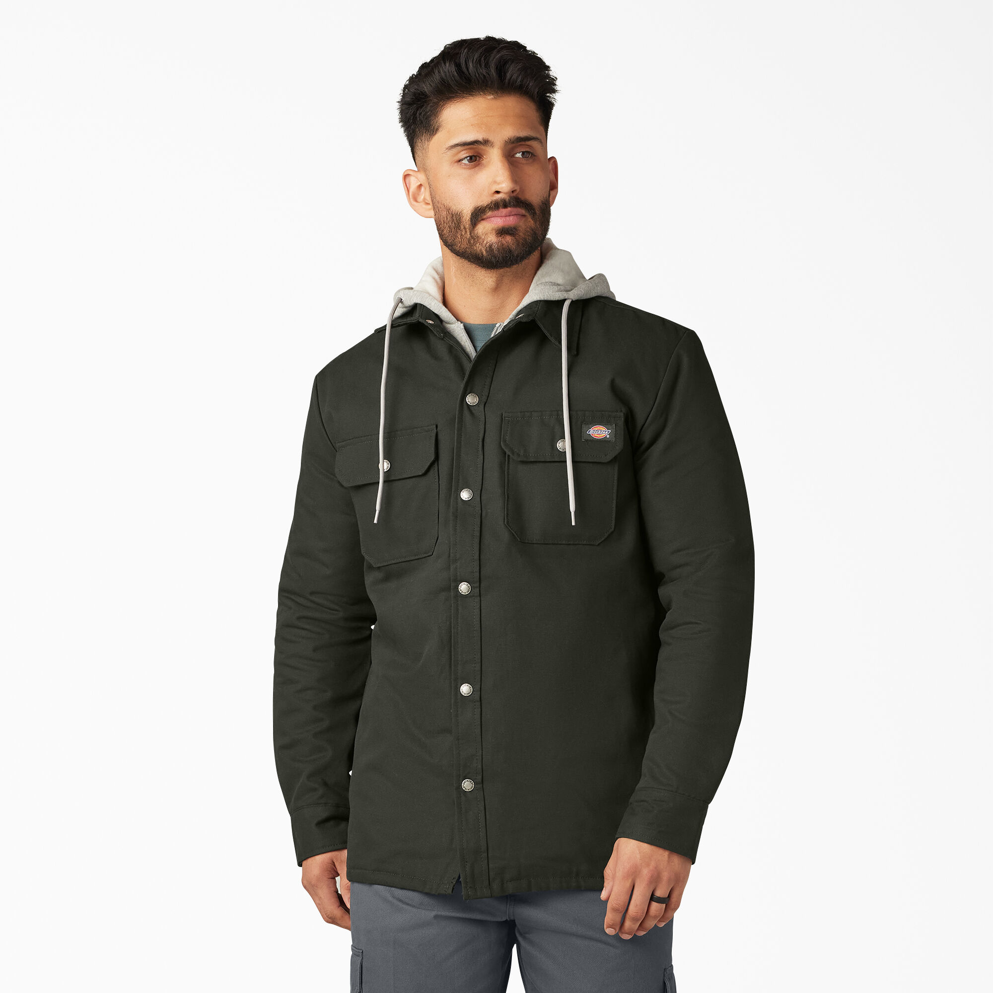 Men's Duck Hooded Shirt Jacket - Dickies US