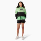 Women&#39;s Cropped Ombre Hoodie - Apple Mint/Black Dip Dye &#40;AMD&#41;