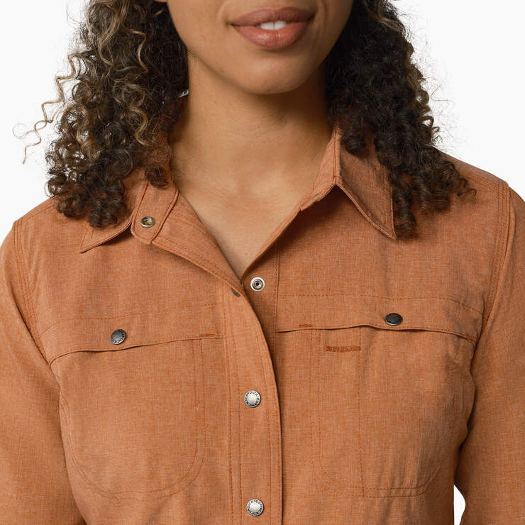 Women's Cooling Roll-Tab Work Shirt - Copper Heather (EH2) image number 5
