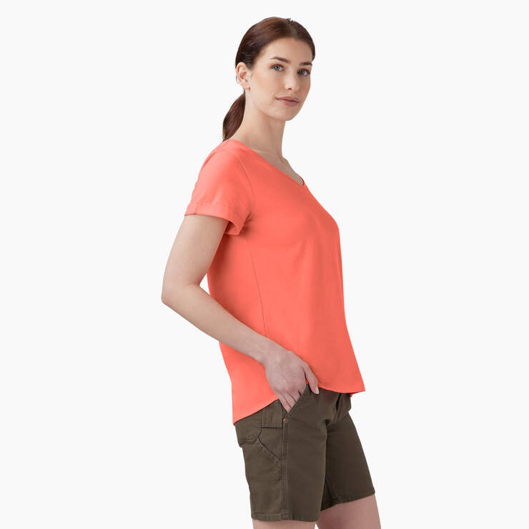 Women’s V-Neck T-Shirt - Coral Fusion (OO) image number 4