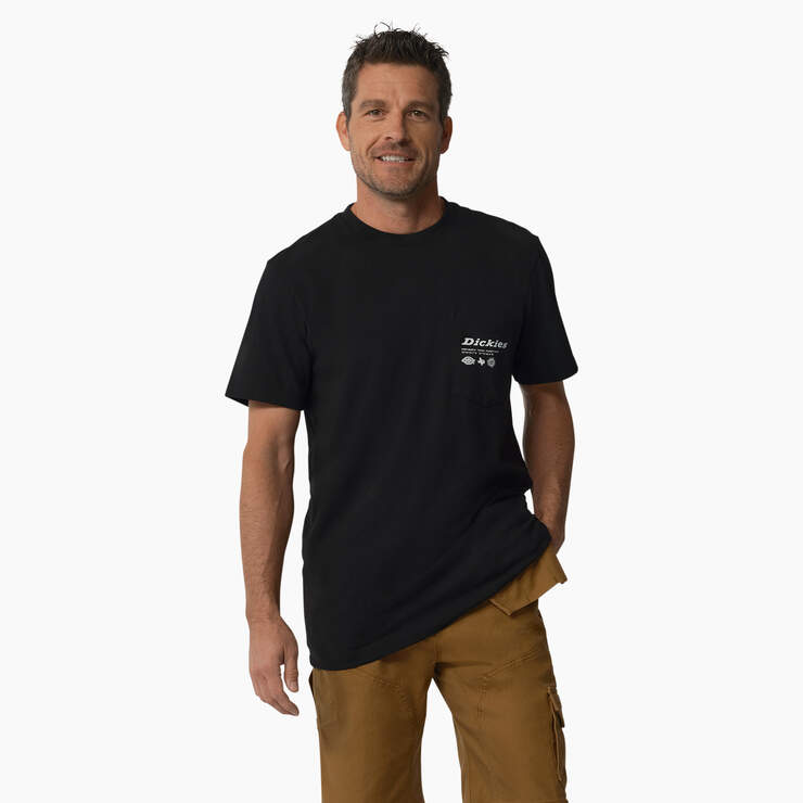 United By Work Graphic Pocket T-Shirt - Black (B25) image number 2
