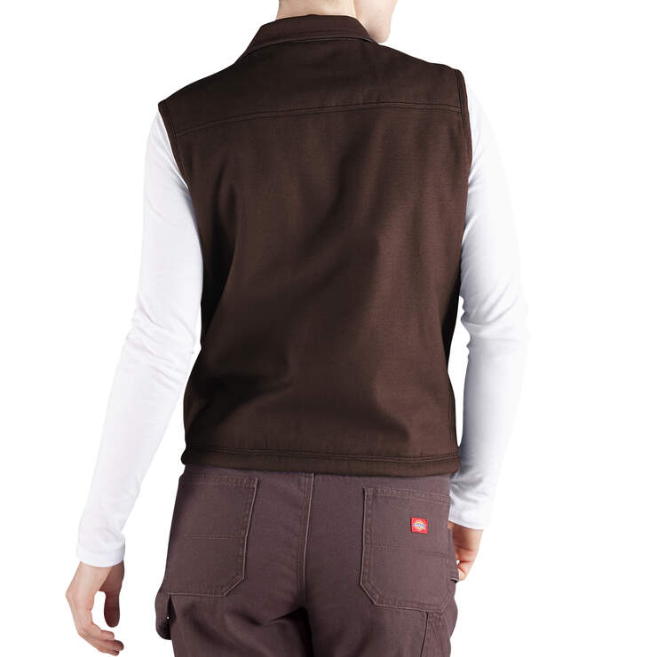 Women's Sanded Duck Vest - Chocolate Brown (CB) image number 2