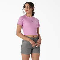 Women's Embroidered Cropped Baby T-Shirt - Wild Rose (WR2)