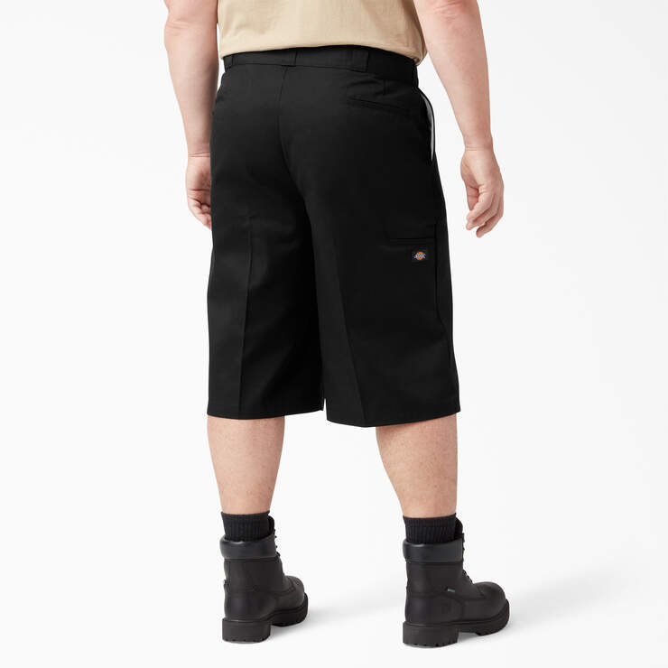 Loose Fit Multi-Use Pocket Work Shorts, 15" - Black (BK) image number 5