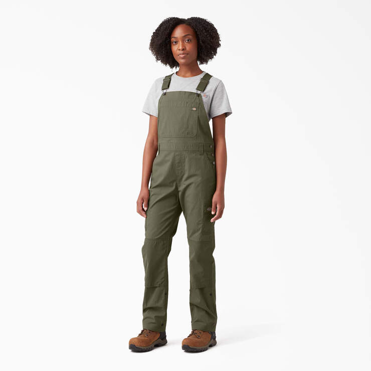 Women's Cooling Ripstop Bib Overalls - Rinsed Military Green (RML) image number 1