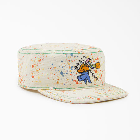 Brain Dead Paint Splatter Canvas Painter&#39;s Cap - White &#40;WH&#41;