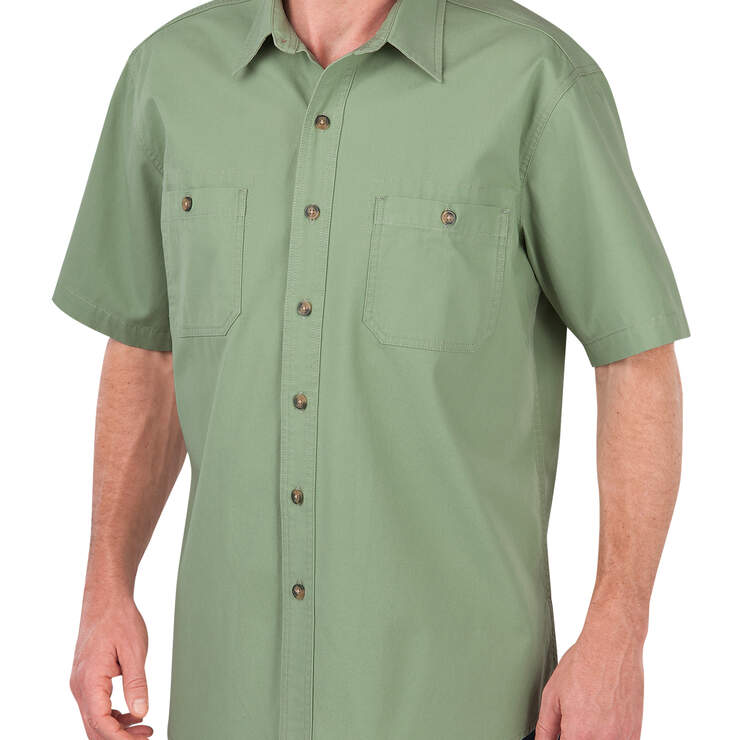 Short Sleeve Canvas Shirt - RINSED BAY LEAF (RYF) image number 1