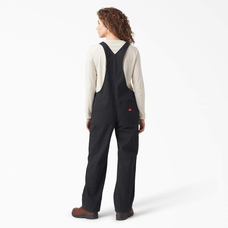 Women's Relaxed Fit Bib Overalls - Rinsed Black (RBK) image number 2