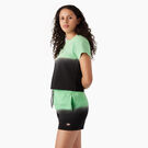 Women&rsquo;s Cropped Ombre T-Shirt - Apple Mint/Black Dip Dye &#40;AMD&#41;