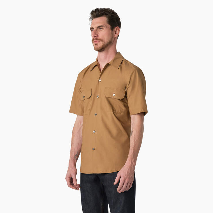 Dickies 1922 Short Sleeve Work Shirt - Rinsed Maple (RMA) image number 3