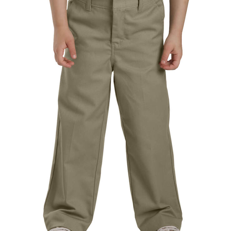 Girls'  Flat Front Pants, 4-6 - Khaki (KH) image number 1