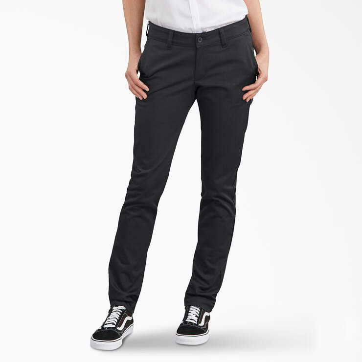 Women's Slim Fit Pants - Rinsed Black (RBK) image number 1