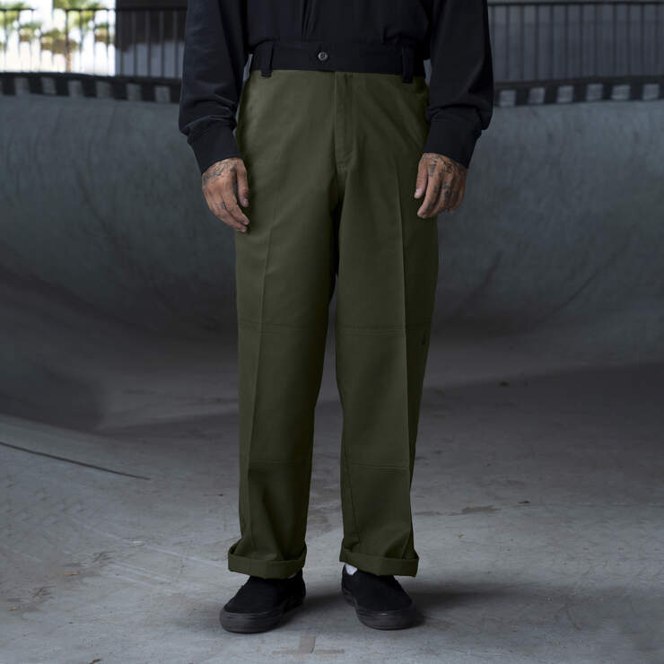 Ronnie Sandoval Loose Fit Double Knee Pants - Olive Green/Black Color Block (OAC) image number 1