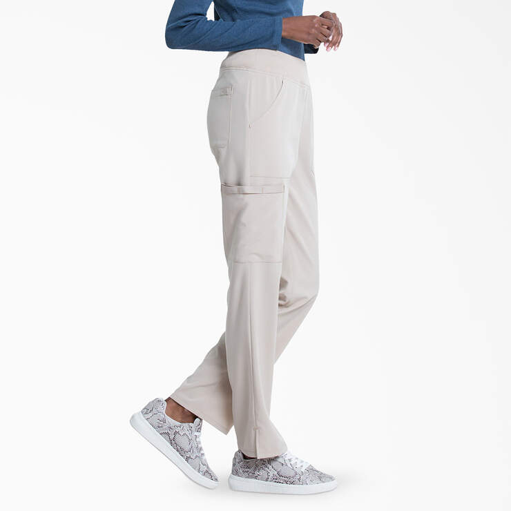 Women's EDS Essentials Cargo Scrub Pants - Khaki (KH) image number 4