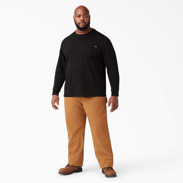 Heavyweight Long Sleeve Pocket T-Shirt - Black (BK) image number 8