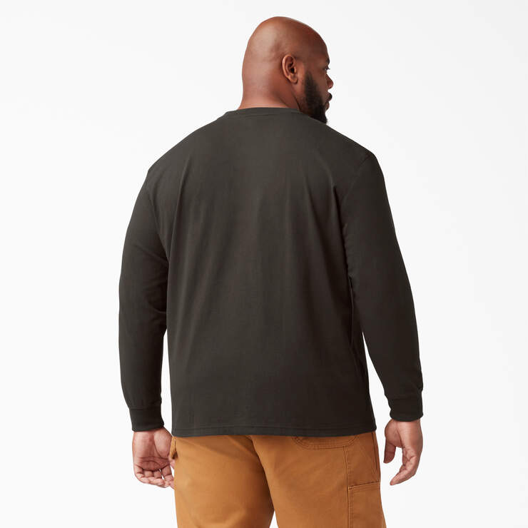 Heavyweight Long Sleeve Henley T-Shirt - Chocolate Brown (CB) image number 5