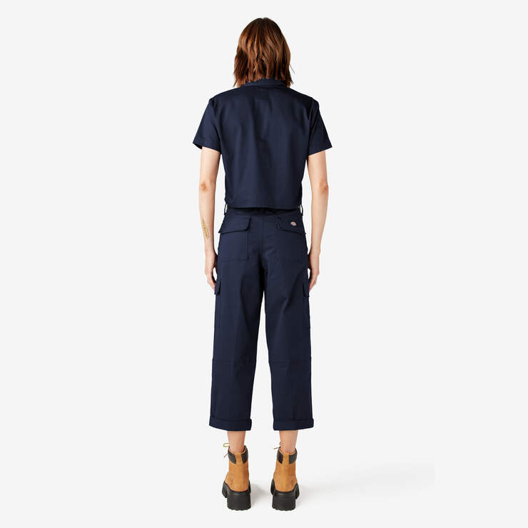 Women's Relaxed Fit Cropped Cargo Pants - Ink Navy (IK) image number 6