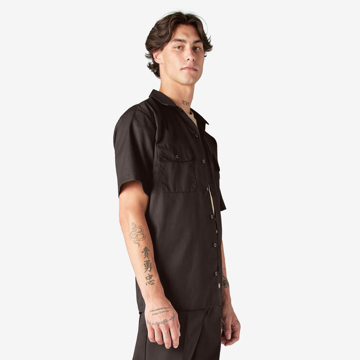 Short Sleeve Work Shirt - Dark Brown (DB) image number 4