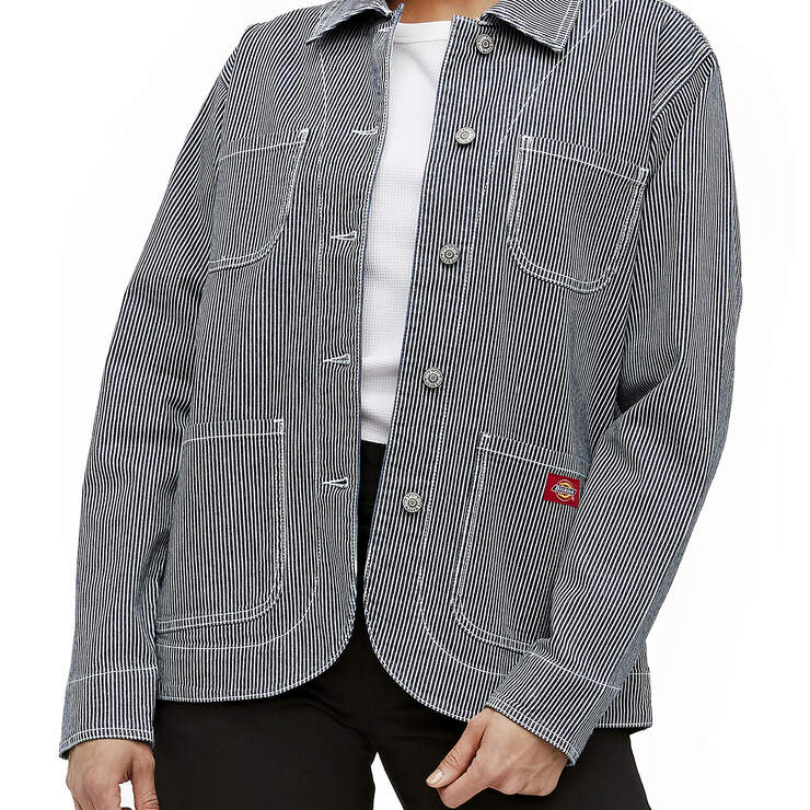 Dickies Girl Juniors' Chore Jacket - Hickory Stripe (HS) image number 1