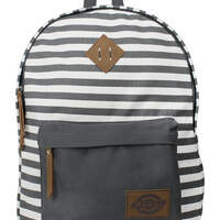 White & Charcoal Striped Classic Backpack - WHITE/CHARCOAL STRIPE (CW)