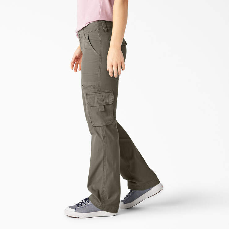 Women's Relaxed Fit Straight Leg Cargo Pants - Rinsed Green Leaf (RGE) image number 3
