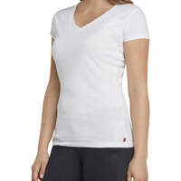 Dickies Girl Juniors' Short Sleeve V-Neck T-Shirt - White (WHT)