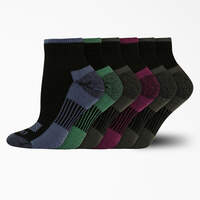 Women's Moisture Control Quarter Socks, Size 6-9, 6-Pack - Black (BK)