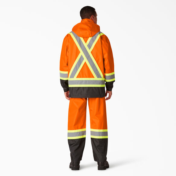 Hi Vis 2-Piece Safety Rain Suit - ANSI Orange &#40;AO&#41;