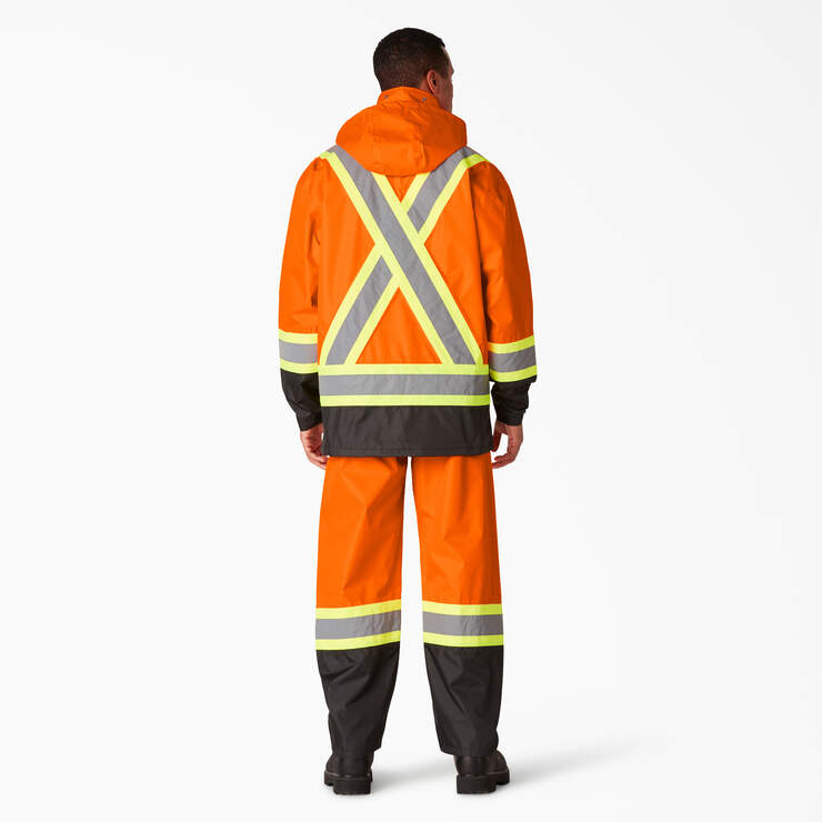 Hi Vis 2-Piece Safety Rain Suit - ANSI Orange (AO) image number 2