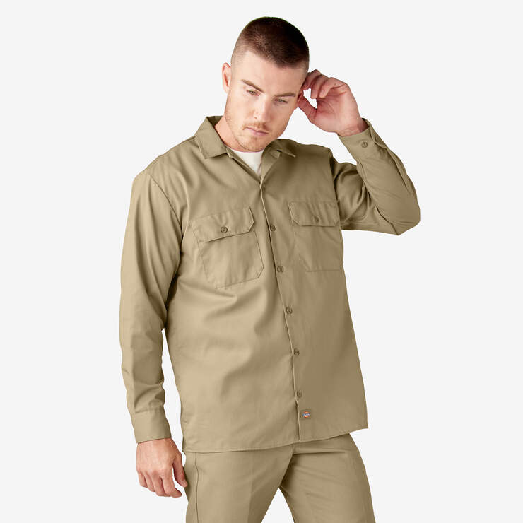 Long Sleeve Work Shirt - Khaki (KH) image number 4