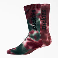 Tie-Dye Crew Socks, Size 6-12, 2-Pack - Wine Tie-Dye (WDT)
