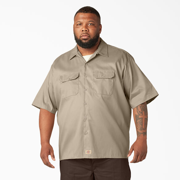Relaxed Fit Short Sleeve Work Shirt - Desert Sand &#40;DS&#41;