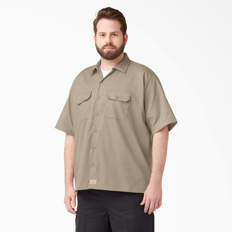 FLEX Relaxed Fit Short Sleeve Work Shirt - Desert Sand (DS) image number 5