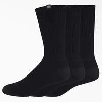 Dickies Label Crew Socks, Size 6-12, 3-Pack - Black (BK)