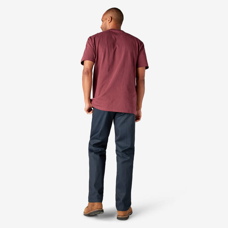 Heavyweight Short Sleeve Pocket T-Shirt - Burgundy (BY) image number 10