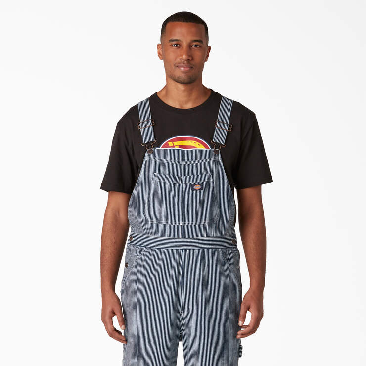 Rinsed Hickory Stripe Double Knee Bib Overalls - Rinsed Hickory Stripe (RHS) image number 4